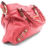 Red Lambskin Leather Motorcycle City Bag