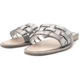 Silver Leather Flats Size 36.5