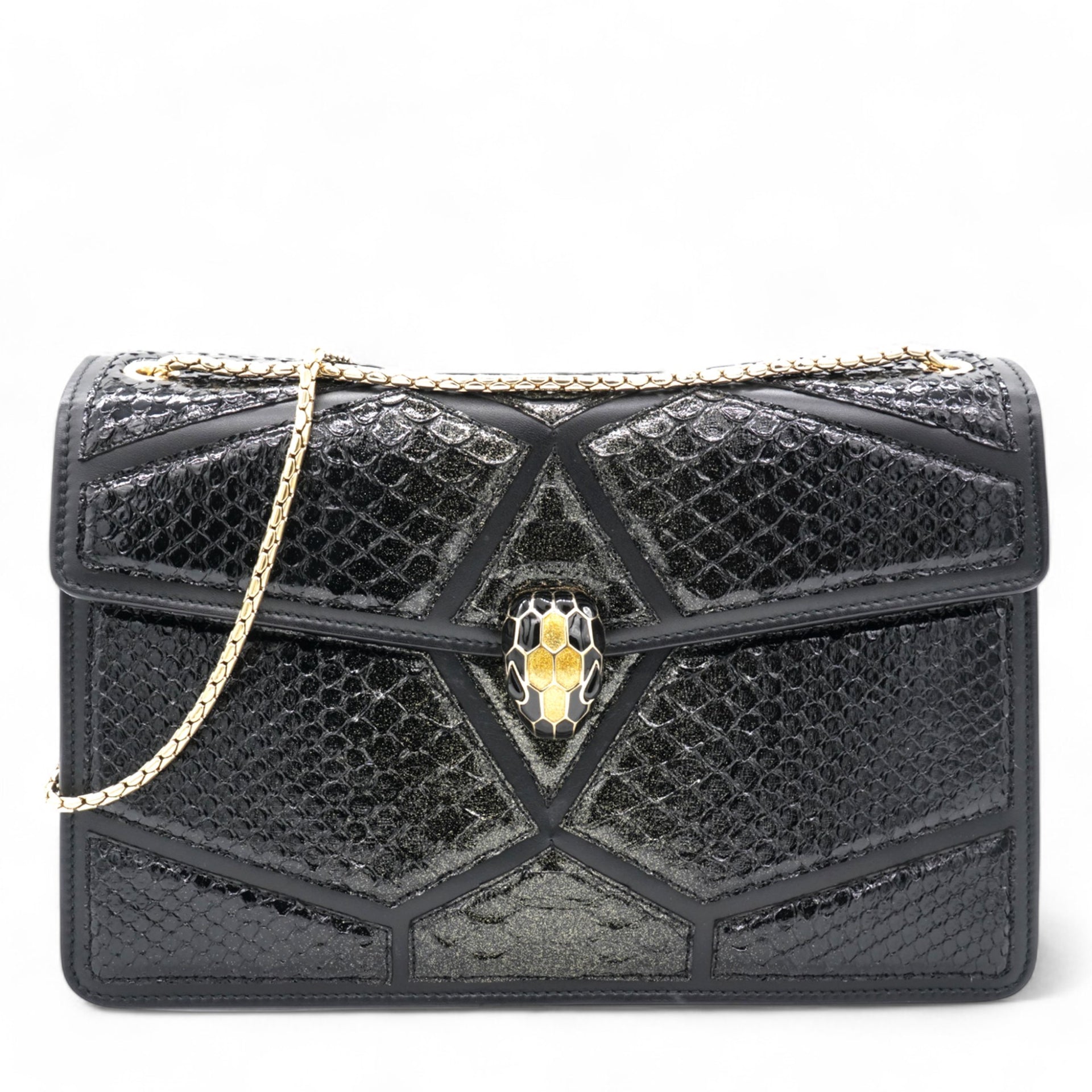 Snakeskin Serpenti Forever Crossbody Bag Black