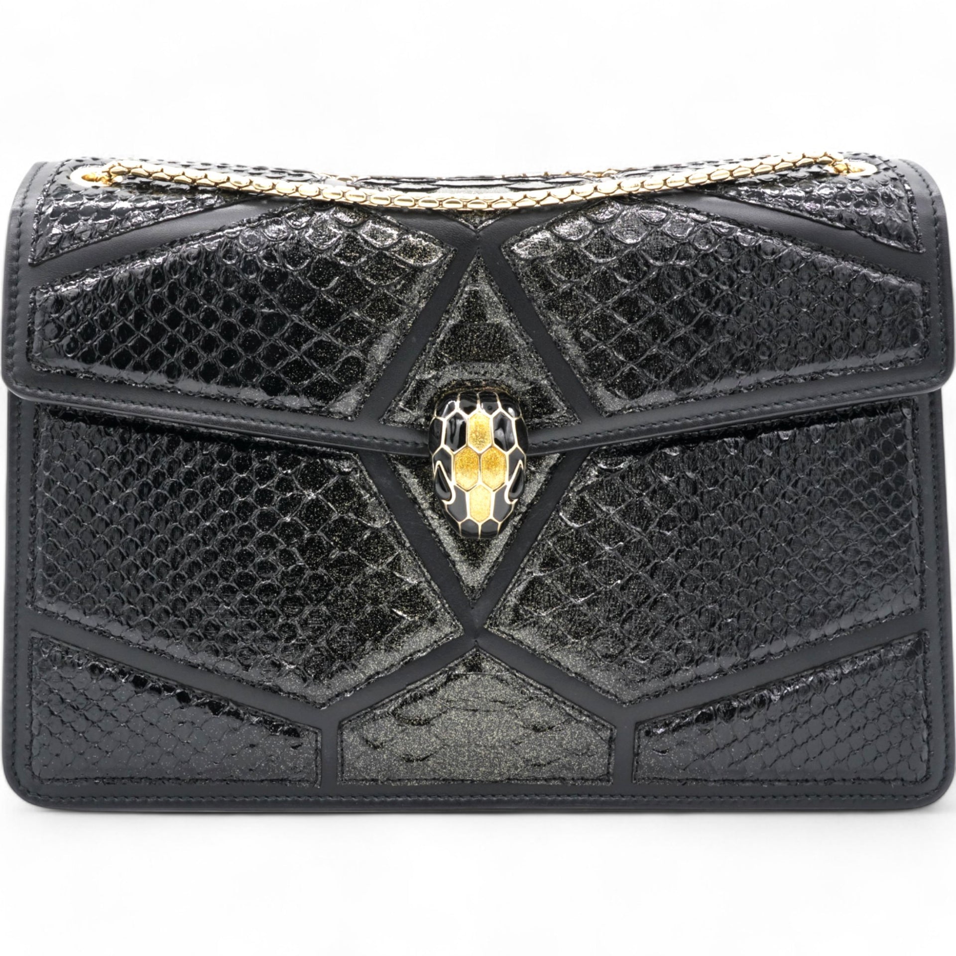 Snakeskin Serpenti Forever Crossbody Bag Black