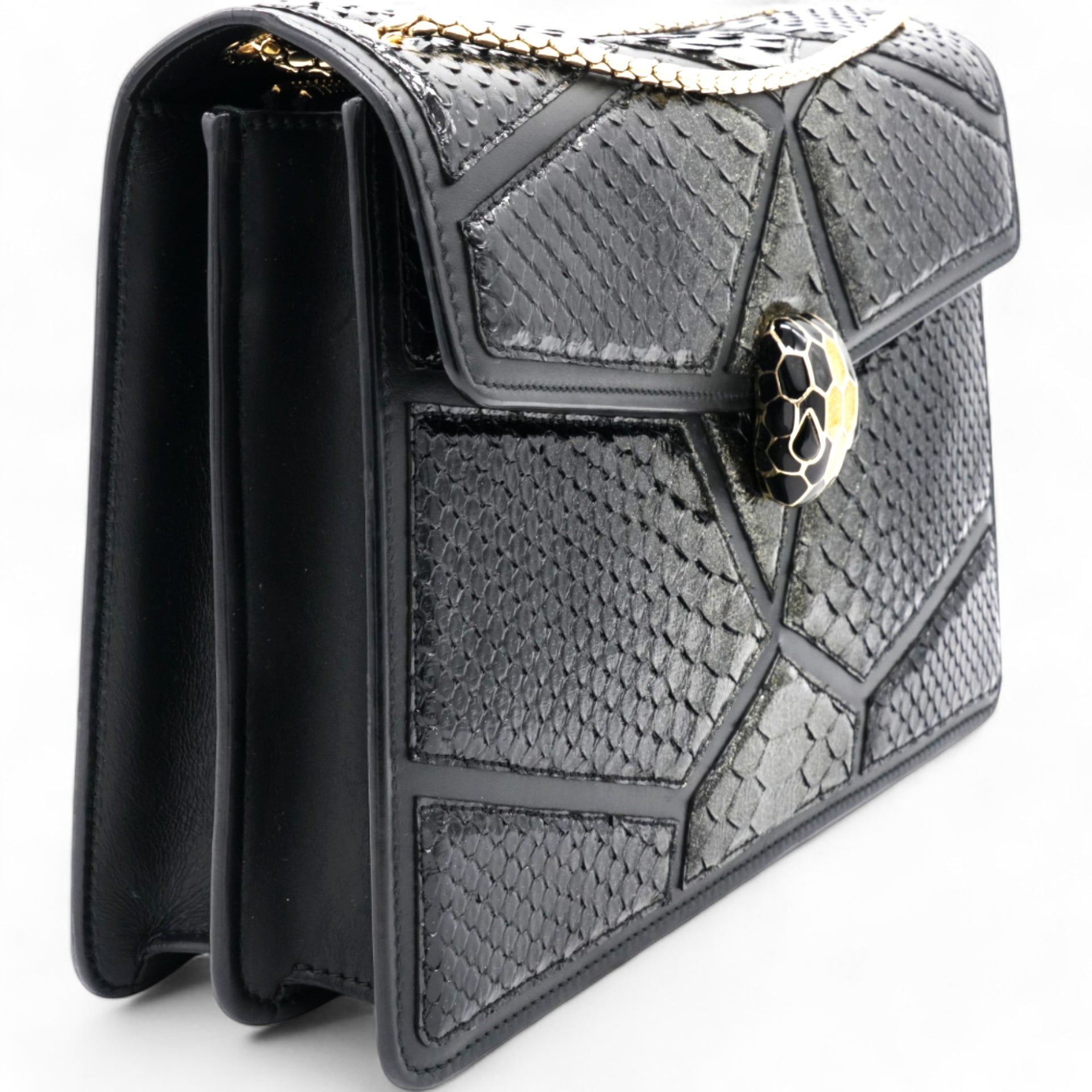 Snakeskin Serpenti Forever Crossbody Bag Black