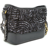 Sequins Calfskin Small Gabrielle Hobo Black