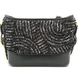 Sequins Calfskin Small Gabrielle Hobo Black