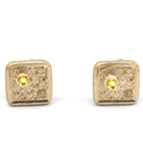 Square Rhinestone CC Logo Earrings