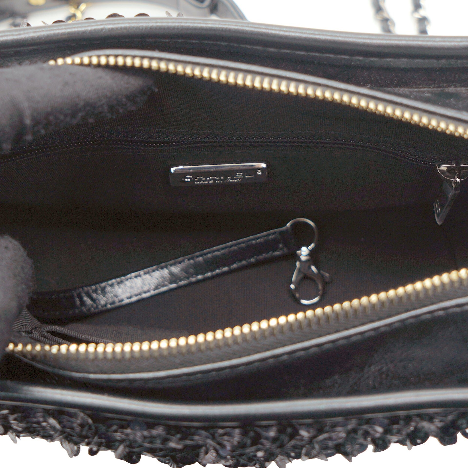 Sequins Calfskin Small Gabrielle Hobo Black