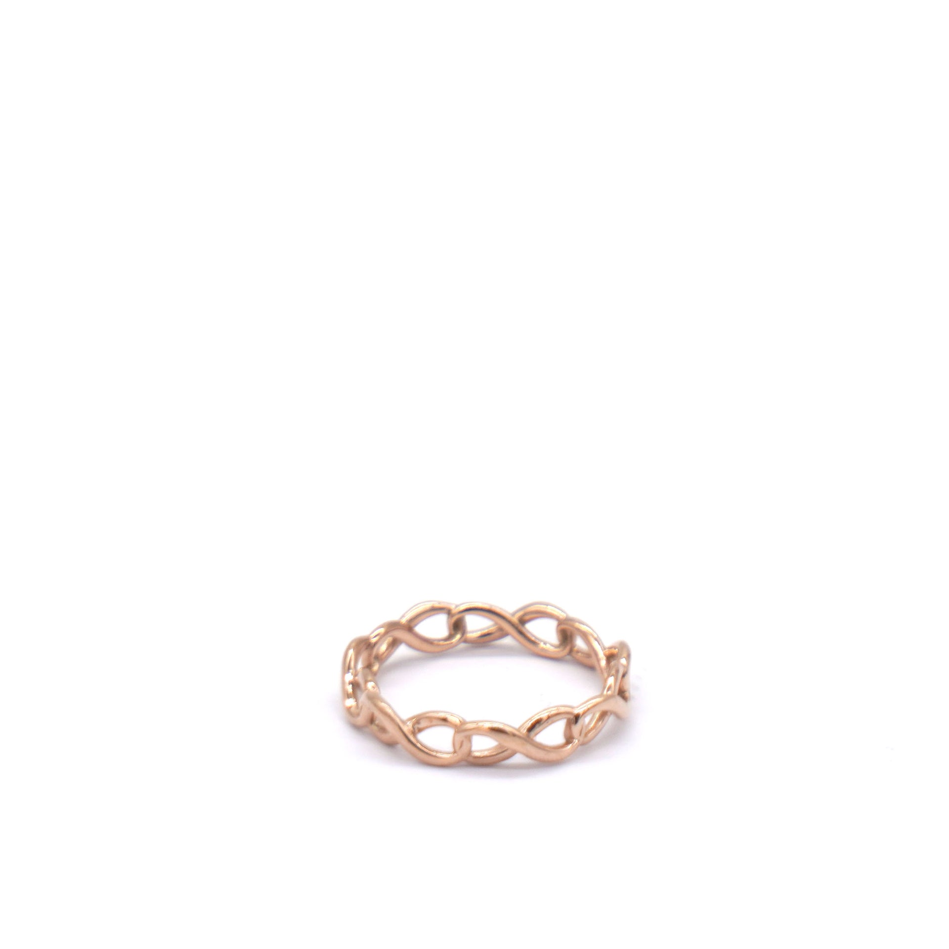 18K Rose Gold Narrow Infinity Band Ring 51