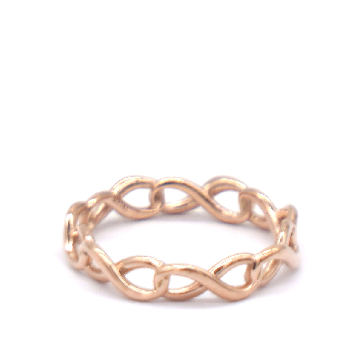 18K Rose Gold Narrow Infinity Band Ring 51