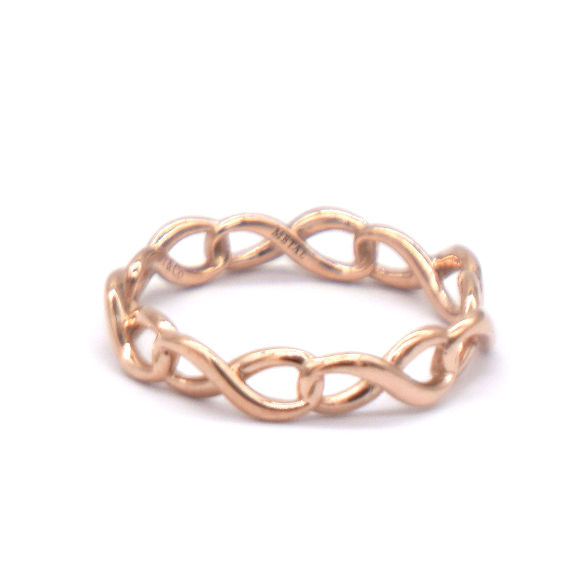 18K Rose Gold Narrow Infinity Band Ring 51