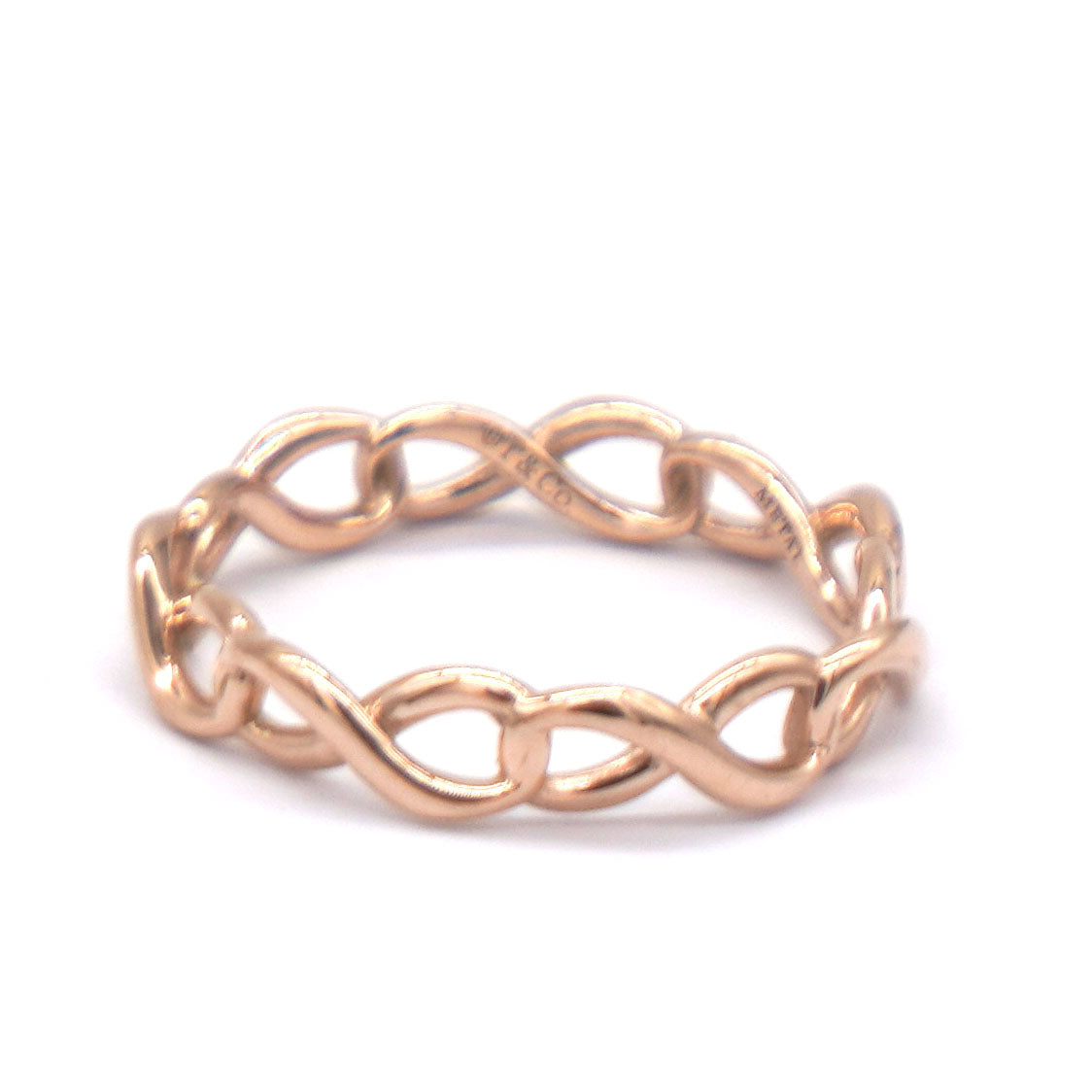 18K Rose Gold Narrow Infinity Band Ring 51