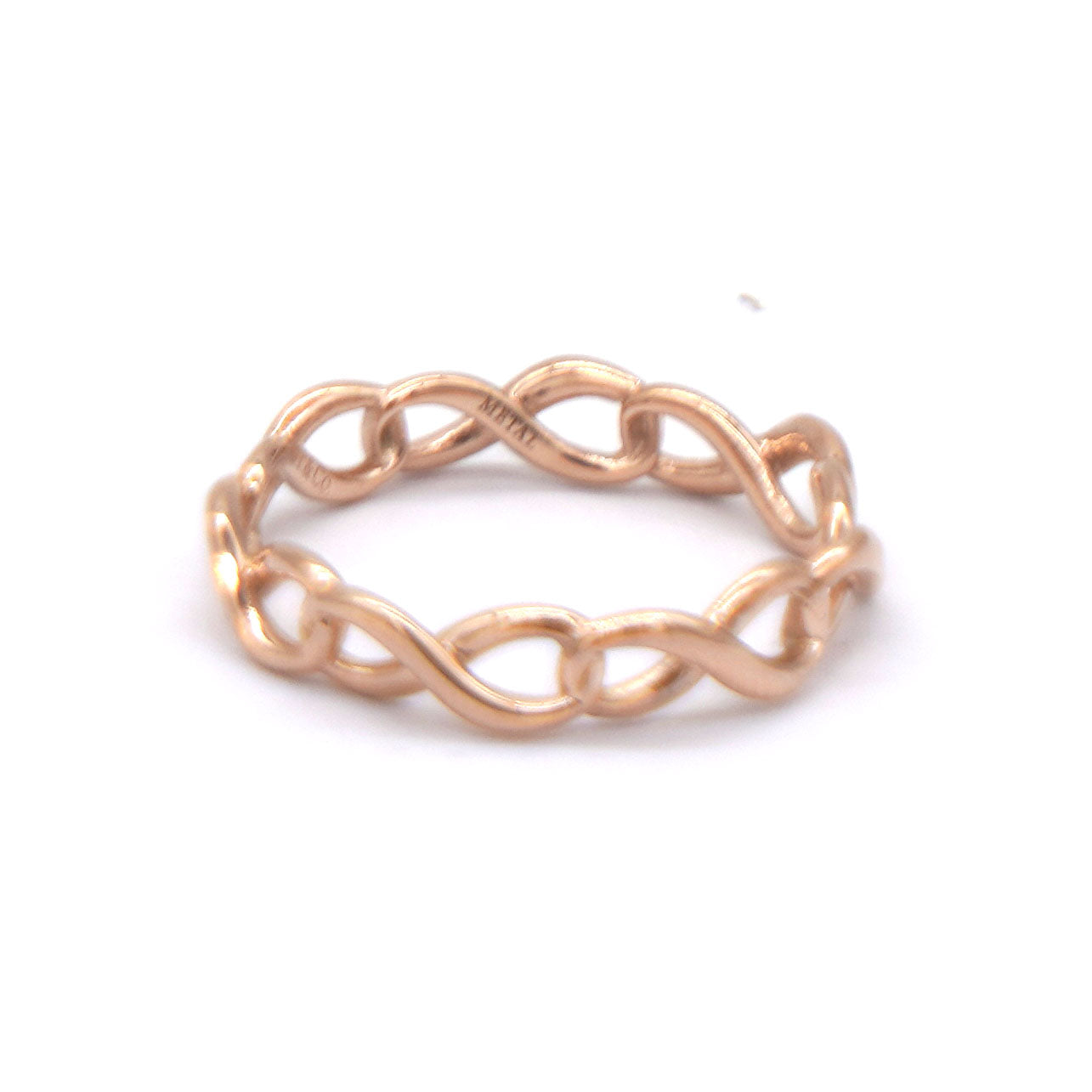 18K Rose Gold Narrow Infinity Band Ring 51