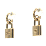 Lock Drop Earrings Light Gold