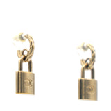 Lock Drop Earrings Light Gold