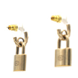 Lock Drop Earrings Light Gold