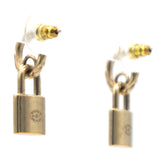 Lock Drop Earrings Light Gold