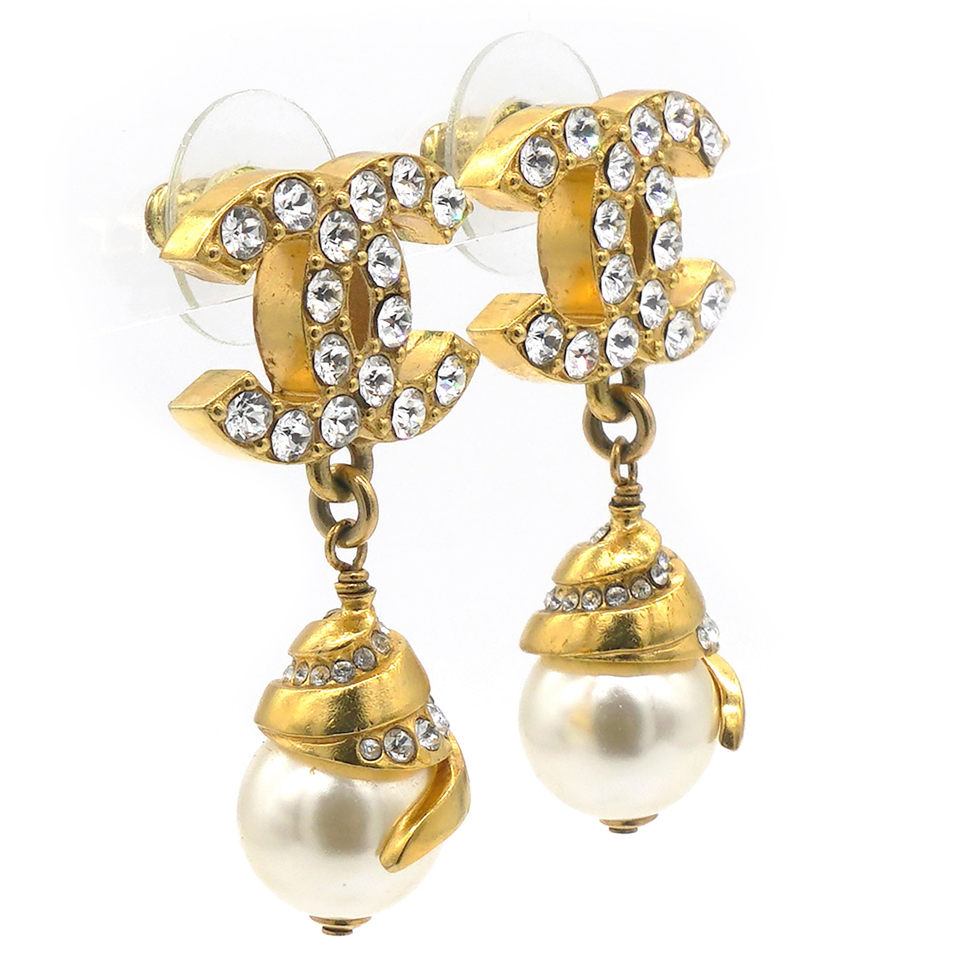 CC Logo Pearl Earrings