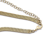 Metal Chain Link CC Medallion Choker Necklace Gold