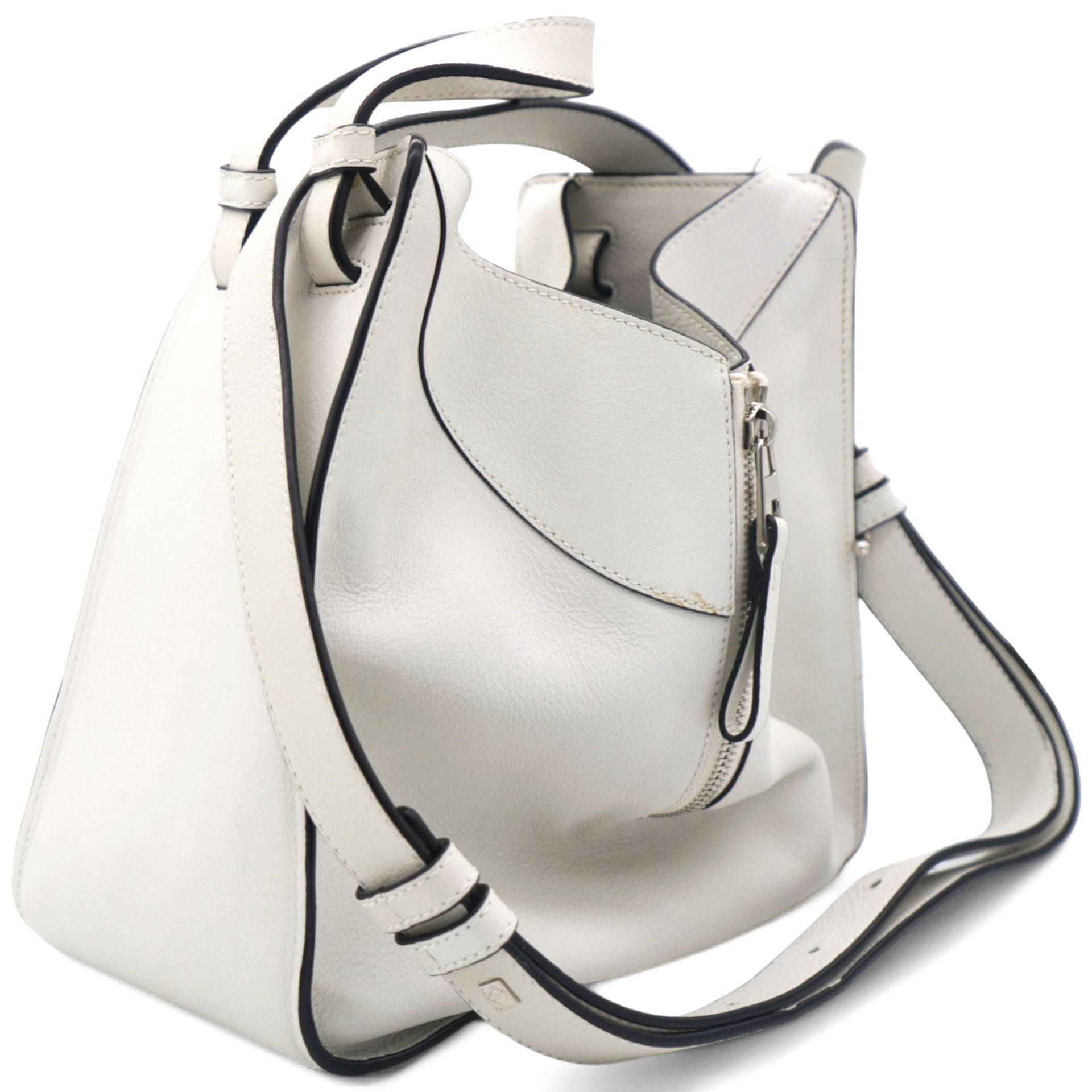 White Hammock Leather Shoulder Bag