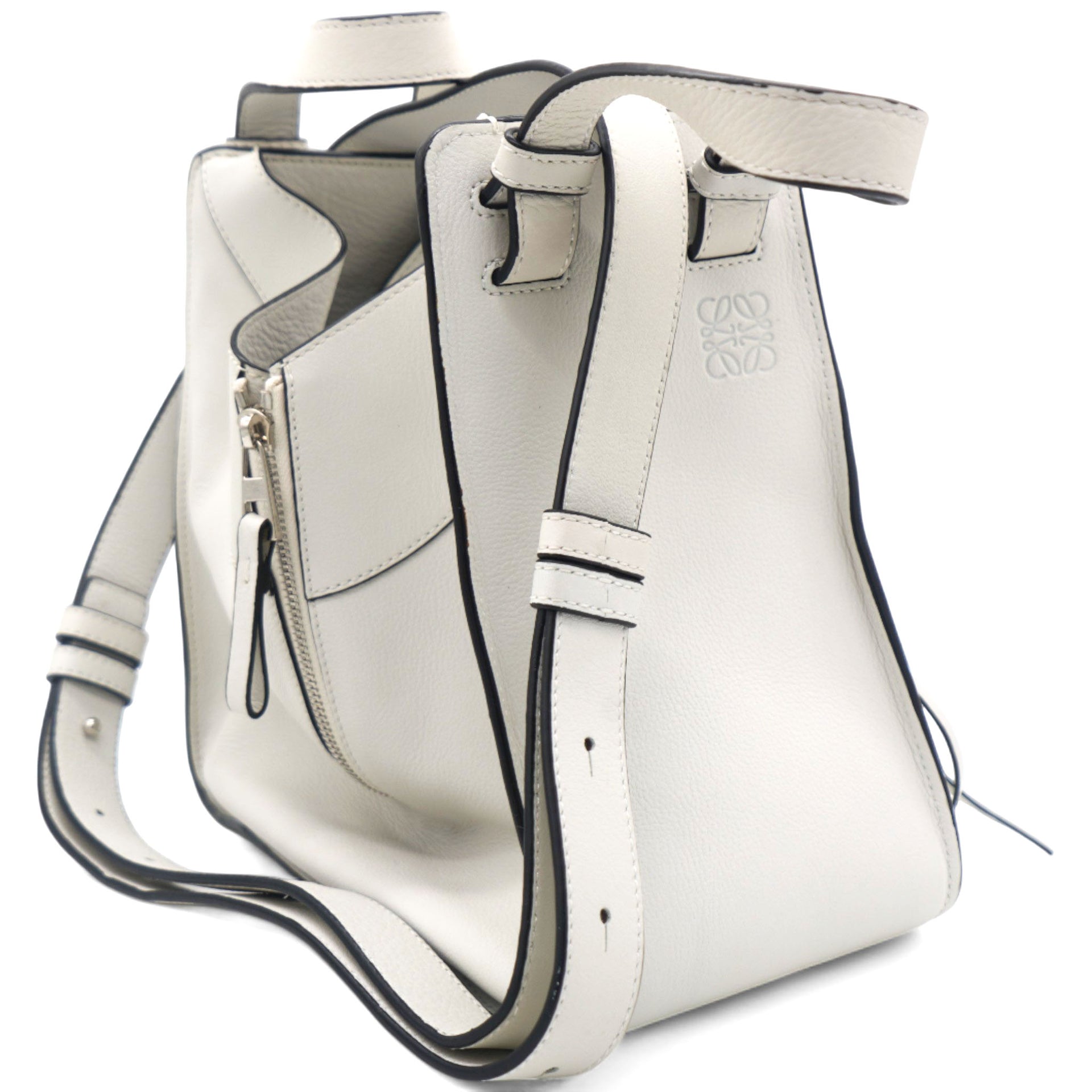 White Hammock Leather Shoulder Bag