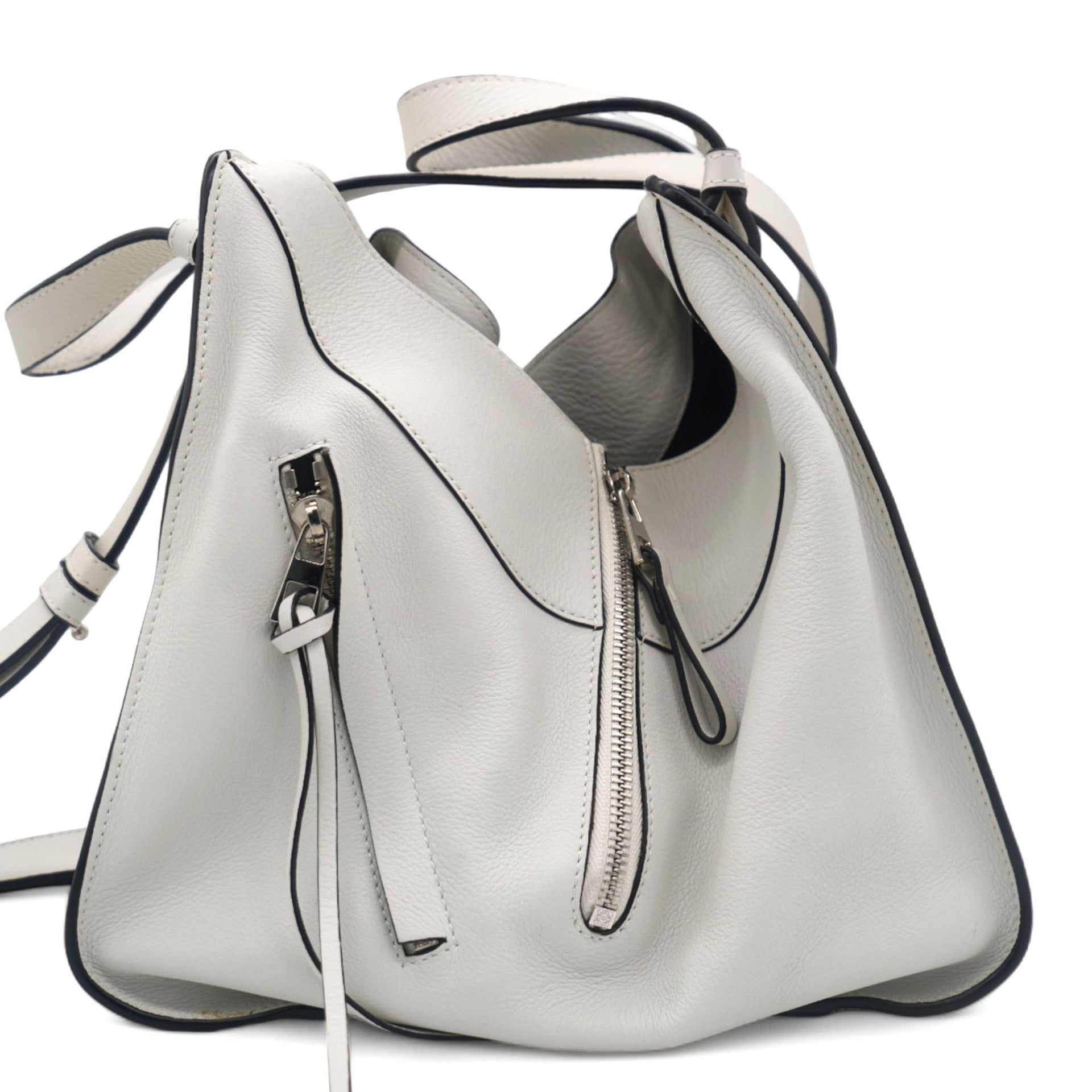 White Hammock Leather Shoulder Bag