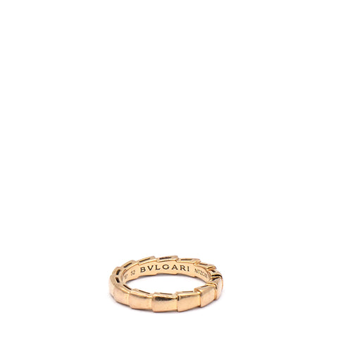 Serpenti Viper 18k Rose Gold Ring Size 52