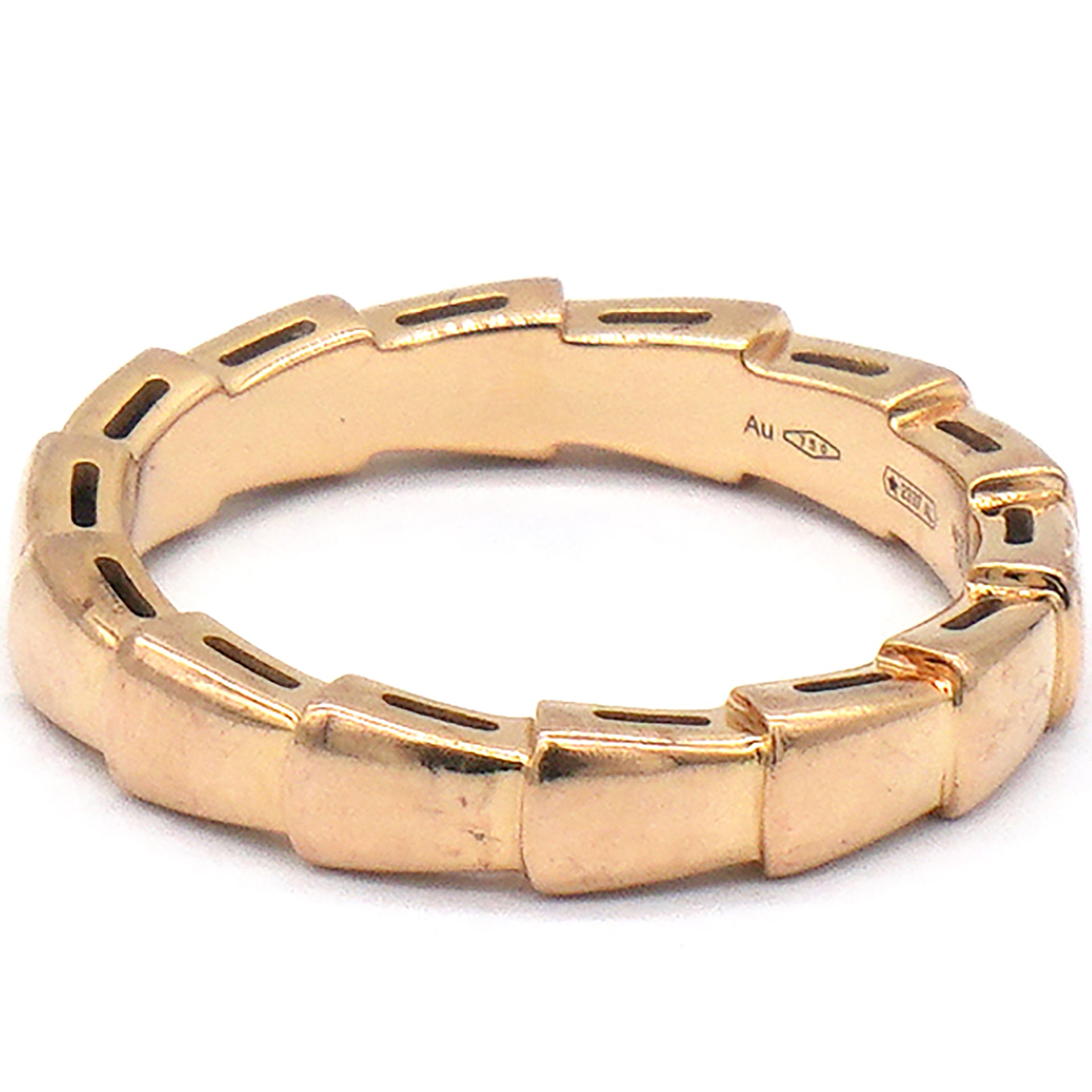 Serpenti Viper 18k Rose Gold Ring Size 52