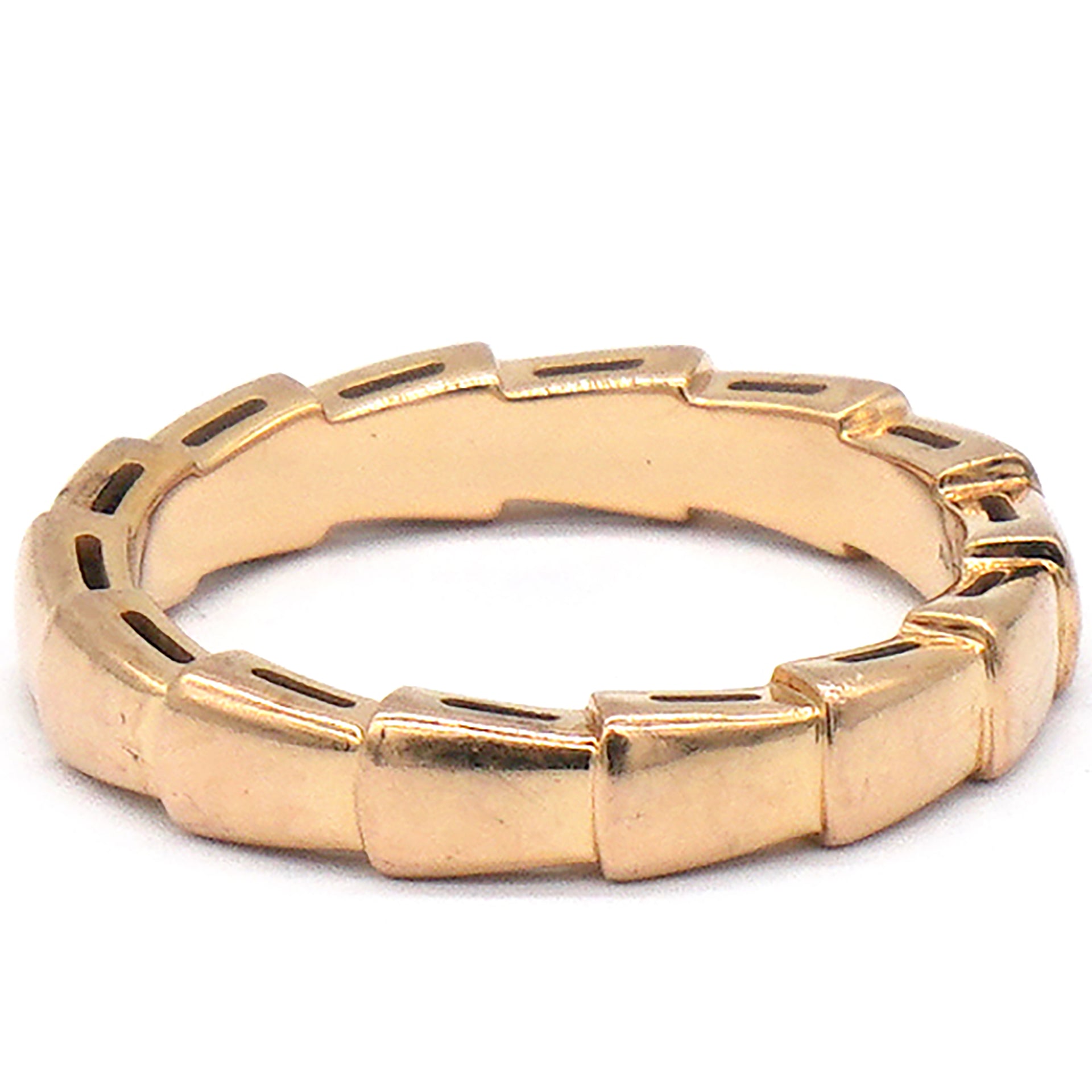 Serpenti Viper 18k Rose Gold Ring Size 52