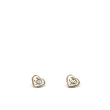 Chanel Pearl CC Heart Earrings Gold