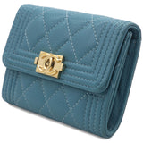 Caviar Quilted Small Boy Flap Wallet Light Blue