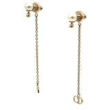 Dior Pearl La Petite Tribale Dangle Chain Earrings Gold