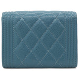 Caviar Quilted Small Boy Flap Wallet Light Blue