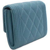 Caviar Quilted Small Boy Flap Wallet Light Blue