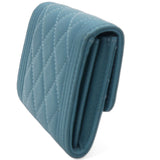 Caviar Quilted Small Boy Flap Wallet Light Blue