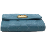 Caviar Quilted Small Boy Flap Wallet Light Blue