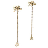 Dior Pearl La Petite Tribale Dangle Chain Earrings Gold