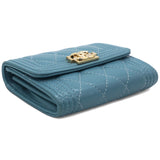 Caviar Quilted Small Boy Flap Wallet Light Blue