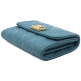 Caviar Quilted Small Boy Flap Wallet Light Blue