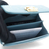 Caviar Quilted Small Boy Flap Wallet Light Blue