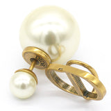 Pearl/Metal Earrings, Gold（Single piece）