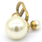 Pearl/Metal Earrings, Gold（Single piece）