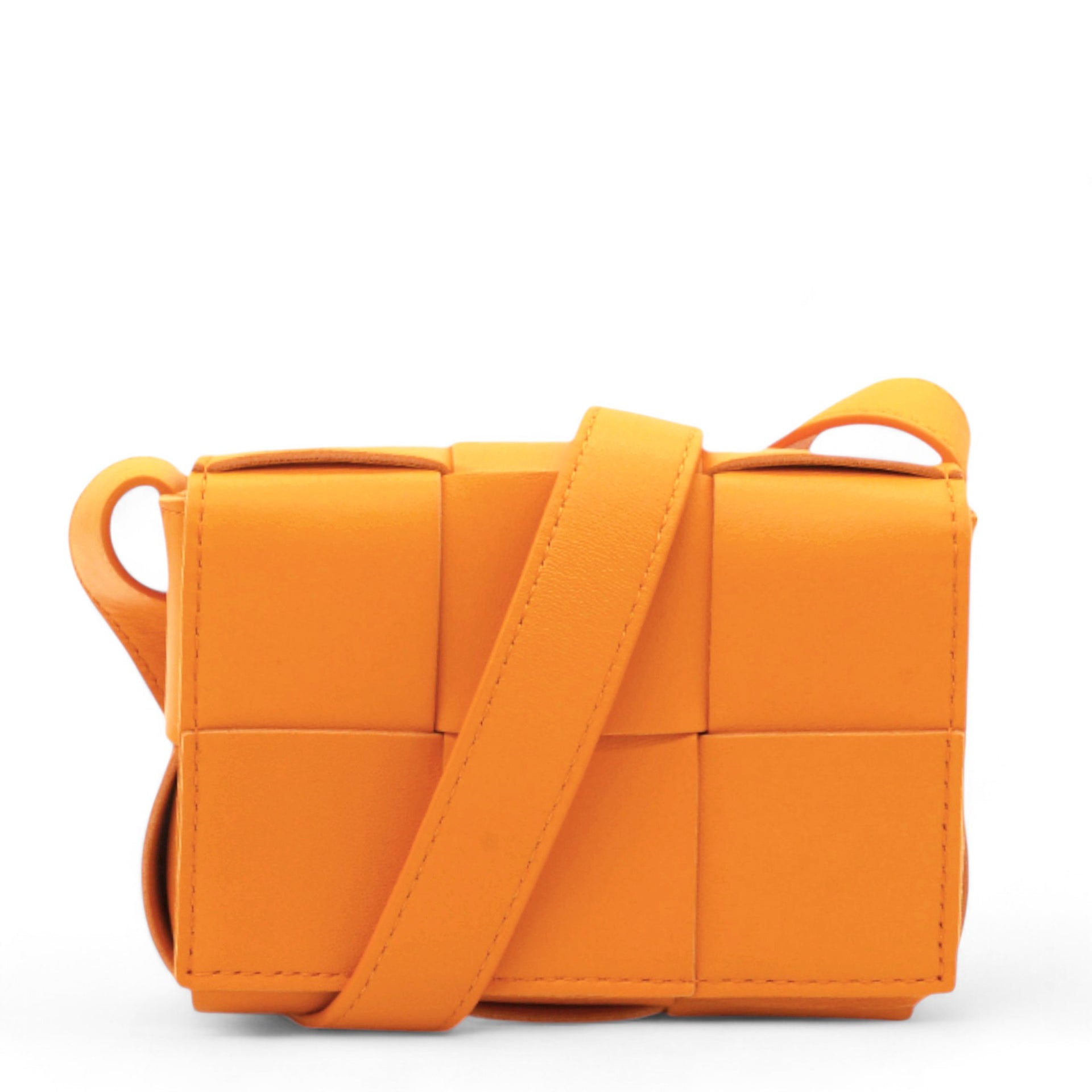 Maxi Intrecciato Extra Mini Cassette Crossbody Bag Tangerine