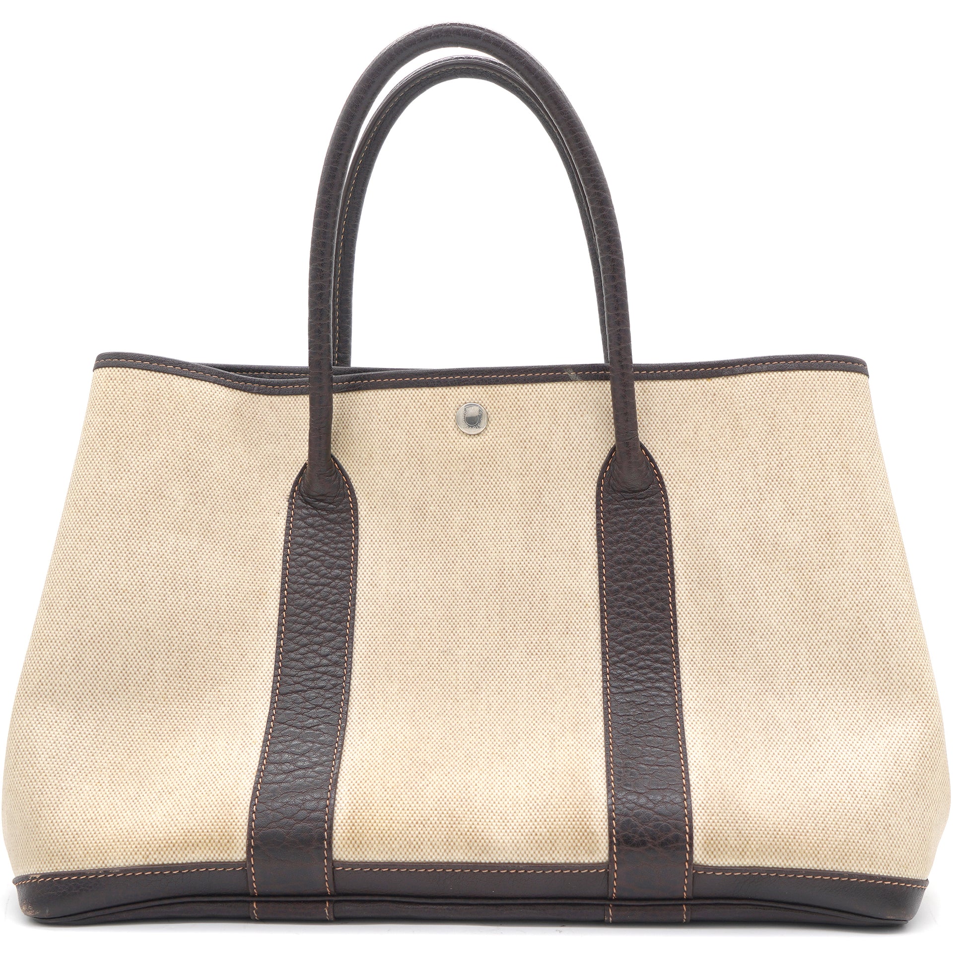 Hermes Canvas Leather Garden Party Tote Bag Hermes
