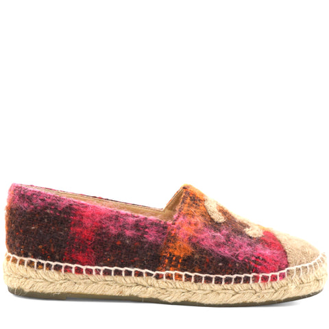 Tweed CC Espadrilles Brown Pink Size37