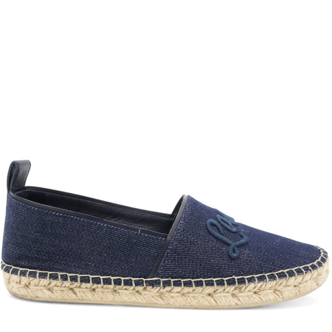 Canvas Waterfall Espadrille Flats Marine Size36