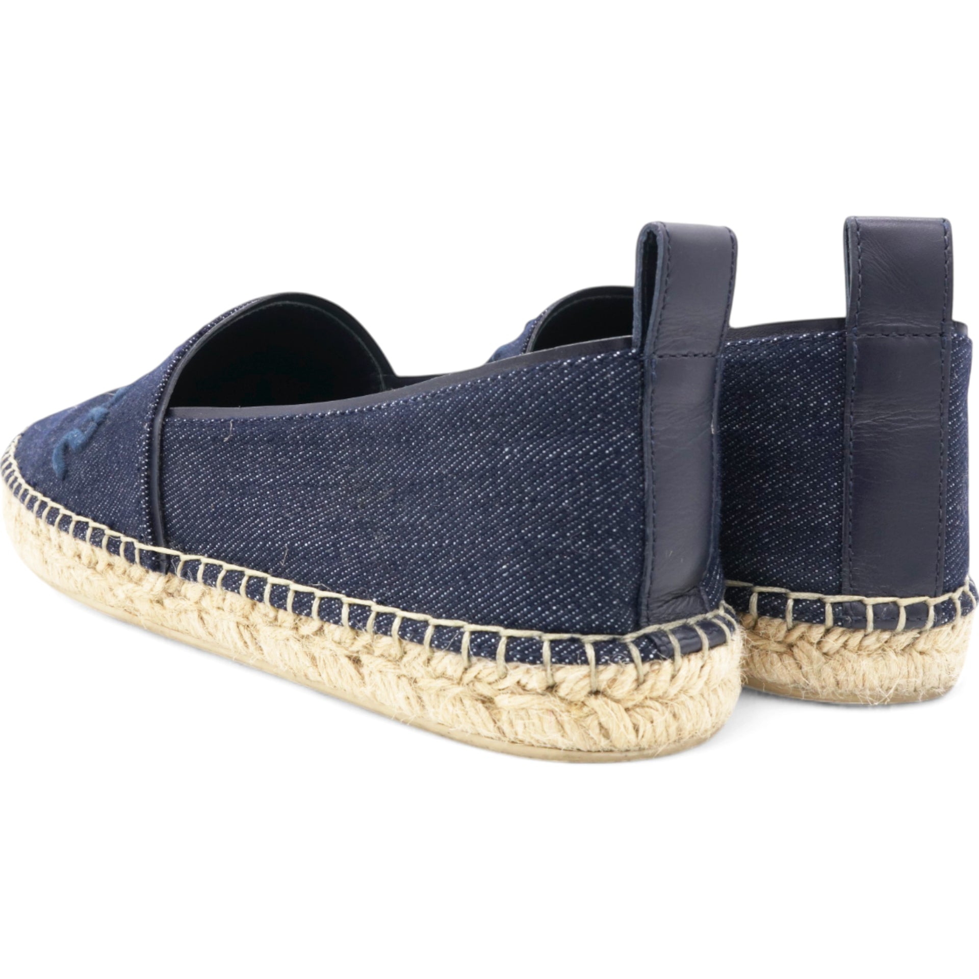 Canvas Waterfall Espadrille Flats Marine Size36