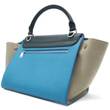 Trapeze Tri-color  Leather With Suede And Silver Hardware Bag