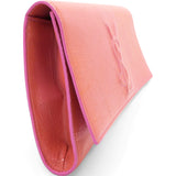 Textured Patent Monogram Large Belle De Jour Clutch Pink