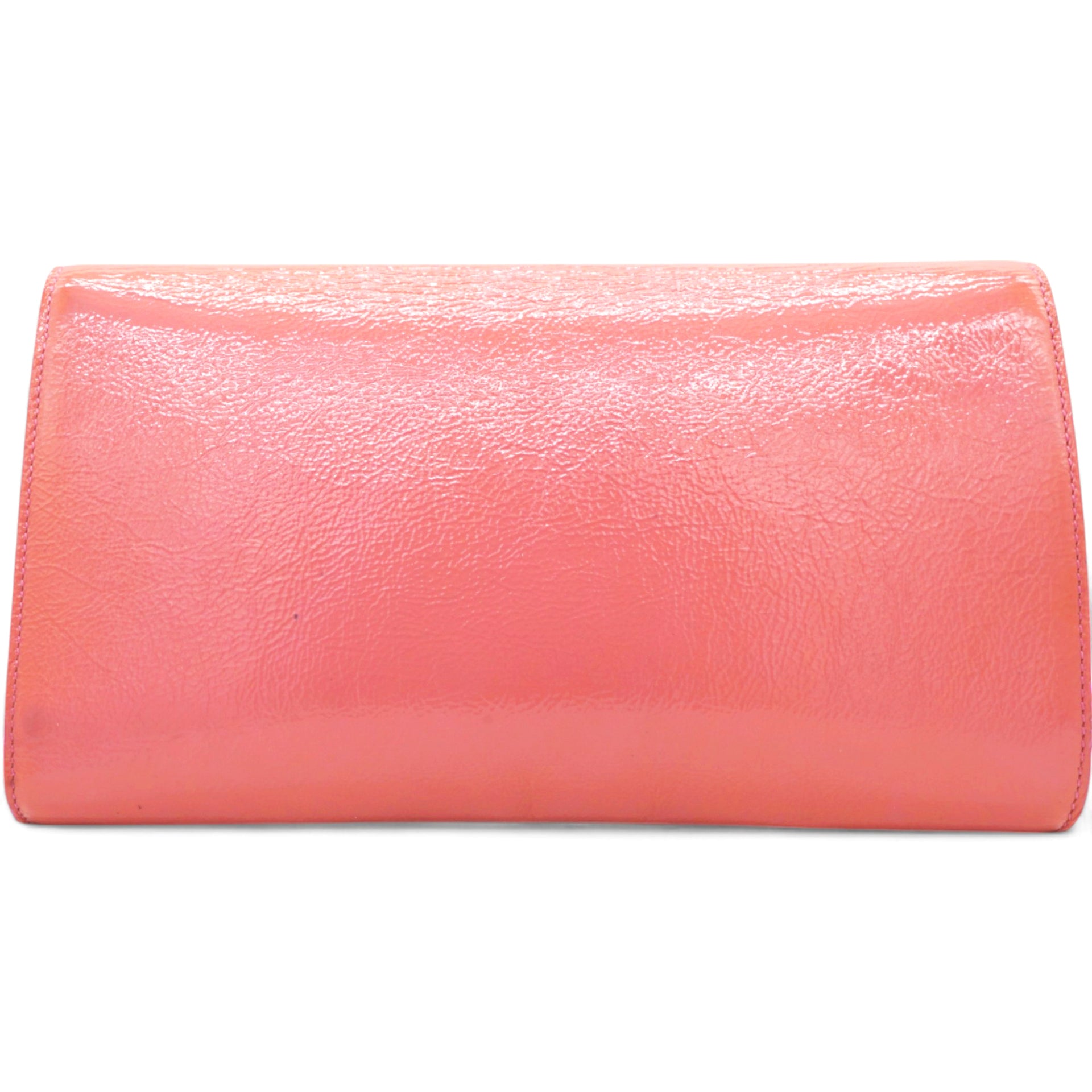 Textured Patent Monogram Large Belle De Jour Clutch Pink