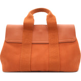 Valparaiso PM Orange Leather Canvas Tote Hand Bag