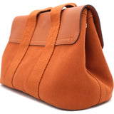 Valparaiso PM Orange Leather Canvas Tote Hand Bag