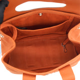 Valparaiso PM Orange Leather Canvas Tote Hand Bag